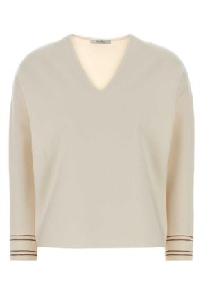 Max Mara Off White V Neck Top