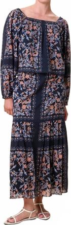 Cleobella Lucille Off The Shoulder Blouse In Dark La Ramos Print