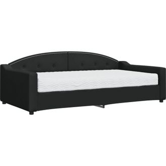 vidaXL Vidaxl - Sof&aacute; Cama Con Colch&oacute;n Tela Negro 100x200 Cm