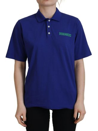 Dsquared2 Dsquared&sup2; Collared Writings Polo Short Sleeves Womens T-shirt (Pre-Owned)