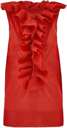 Ferragamo Tops, Dames, Rood, S, Without Sleeves Fantasy-Neck
