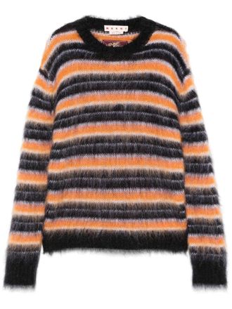 Marni striped sweater - men - Polyamide/Mohair - 50 - Black