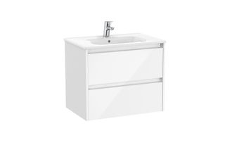 Roca Roca - Pack Unik Mueble De 2 Cajones + Lavabo Tenet Color: Blanco Brillo - Medidas: 685x460x565 Mm
