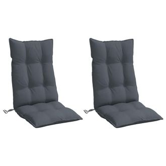 vidaXL Vidaxl - Cojines De Silla Respaldo Alto 2 Uds Tela Oxford Gris Antracita