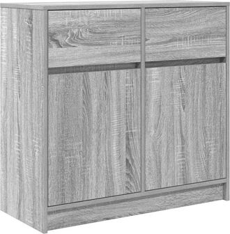 vidaXL Vidaxl - Aparador con cajón gris Sonoma 80x34x76 cm madera de ingeniería