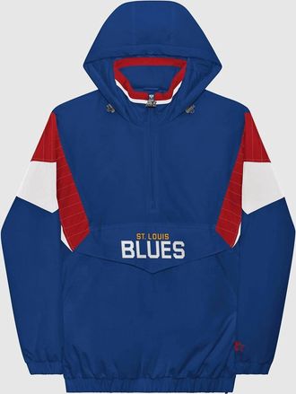 Starter Mens St. Louis Blues The Breakaway Nylon Half-Zip Jacket