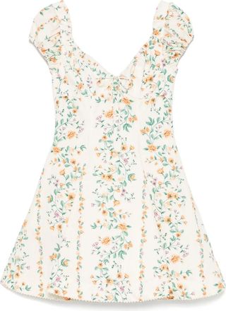 Agua Bendita Caftano in cotone a fiori - Toni neutri