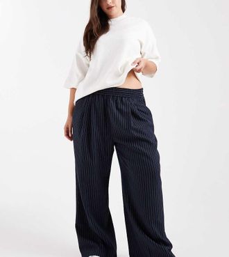 Collusion Plus - Pantaloni sartoriali blu navy a righe