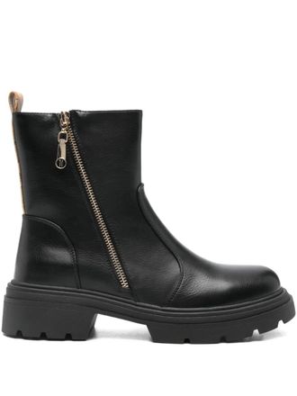 Alviero Martini 1A Classe 45mm zip-up ankle boots - women - Polyurethane/Polyurethane/Fabric/Rubber - 37 - Black