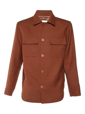 Sandro button flap-pocket jacket - Brown