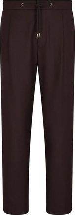Giorgio Armani drawstring pleated trousers - Brown