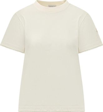 Moncler Beige Solid Crew Neck T-Shirt
