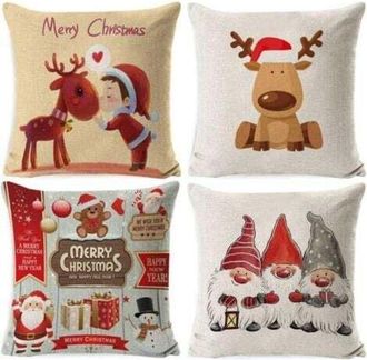 OEM Fundas De Coj&iacute;n Navide&ntilde;as De 45x45 Cm Para Sof&aacute;, Decoraci&oacute;n Navide&ntilde;a Del Hogar, De Lino Y Algod&oacute;n