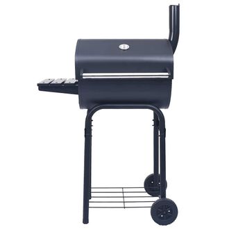 Berkfield Home Charcoal BBQ Grill Smoker with Bottom Shelf Black