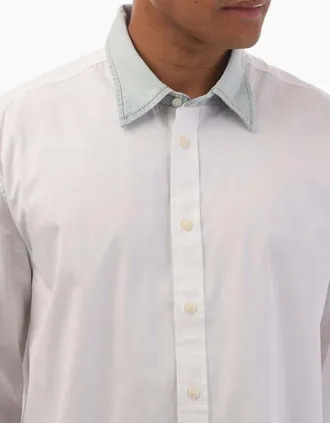 Diesel Mens Holls Regular Fit Shirt - White - Size: 42/Regular