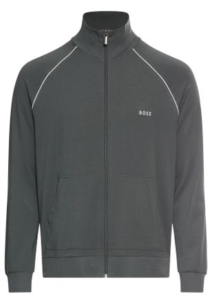 HUGO BOSS Sweatjacke BOSS Mix&Match Jacket Z, Damen, Gr. 5XL, open gr&uuml;n 345, Sweatware, Obermaterial: 95% Baumwolle, 5% Elasthan, Basic h&uuml;ftbedeckend, hoch gesc