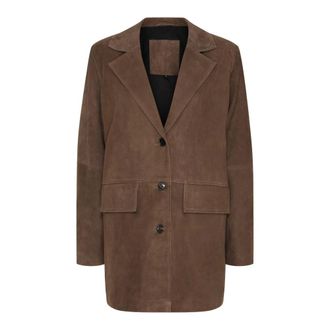 Notyz Blazer in camoscio - - Jackets - Donna - Marrone - 2XL