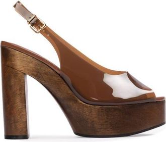 Black Suede Studio Landy 125 Sandal in Mousse Leather/pvc at Nordstrom, Size 41