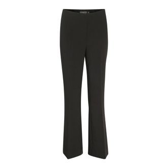 Soaked In Luxury Black Slim Fit Pressed Trousers - female - Soaked in Luxury - Wide Trousers - Black - 2XL - Trousers