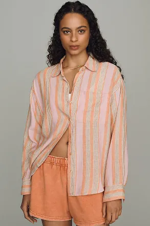 Z Supply Perfect Striped Long-Sleeve Buttondown Shirt