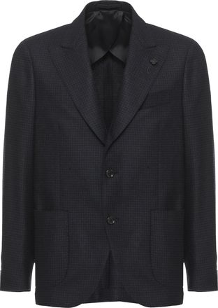 Lardini Tailored Wool Jacket with Peak Lapel