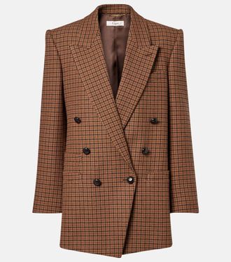 Chloé Chloé Checked double-breasted wool-blend blazer