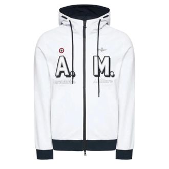 Aeronautica Aeronautica Militare, Zip-throughs, male, White, Size: L Adjustable Hooded Zip-Up Jacket