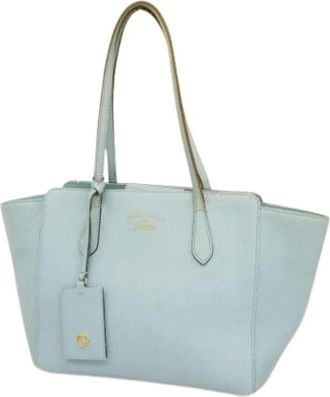 Gucci Pre-owned Handbags, female, Blue, Size: ONE SIZE Pre-owned Vintage Tote Bag
