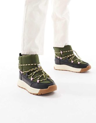 Sorel Whitney III - Scarponcini invernali verde utility e nero