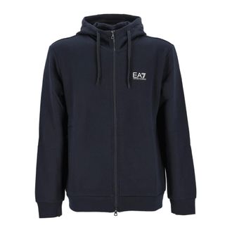 Emporio Armani Zip-throughs, male, Black, Size: 2XL Zip Hoodie in Blue