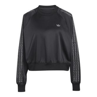 adidas Long Sleeve Training Tops, female, Black, Size: XS Pearl Jacquard Sweatshirt