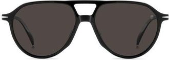 David Beckham DB 1218/S 56mm Polarized Pilot Sunglasses in Black/grey Pz at Nordstrom