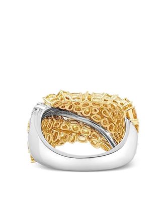 HYT Jewelry Anello in oro bianco e giallo 18 carati con diamanti
