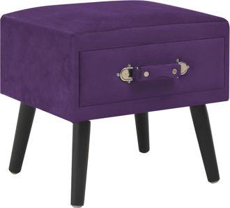 vidaXL Mesita De Noche Morado Oscuro 40x35x40 Cm Terciopelo Vidaxl