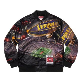 SUPREME x Mitchell & Ness Stadium Satin Varsity Jacket Multi-Color SUP-SS22-861