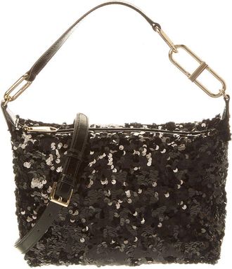 Furla Teia Sequin Leather Crossbody