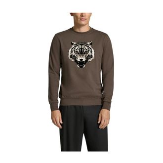Antony Morato Sweatshirts, male, Gray, S, Tiger Print Urban Sweatshirt