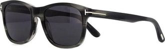 Tom Ford Sunglasses Square Full Rim, Shiny Black Frame And Roviex Lens Ft059501J