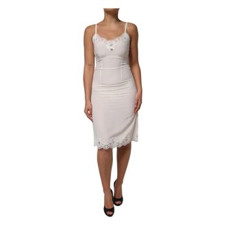 Dolce & Gabbana Midi Dresses, female, White, Size: S Slip Dress