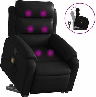 vidaXL Vidaxl - Sill&oacute;n Reclinable De Masaje De Pie Cuero Artificial Negro