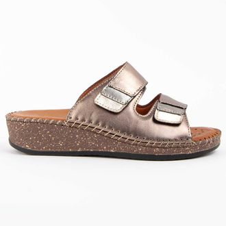 Purapiel Womens Wedge Sandal Leida2 Bronze Leather - Size EU 37