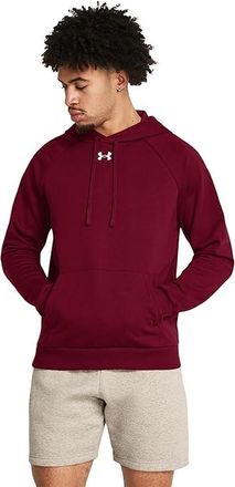 Under Armour Rival Fleece Hoodie Mens Clothing Cardinal/White 1 : 2XL, Cotton/Fleece/Polyester