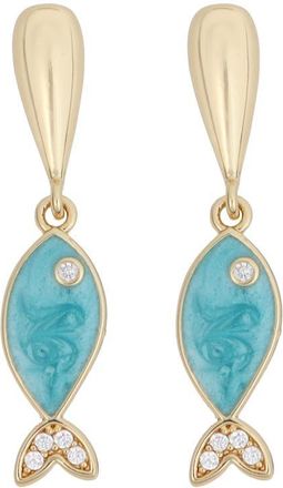 Panacea Fish Charm Linear Drop Earrings in Turquoise at Nordstrom