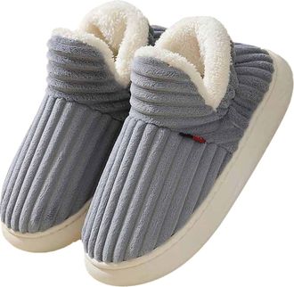 Generic OUMSHBI Fleece Lined Slipper Boots For Women Solid Color Memory Foam Closed Toe Winter Warm Footwear Shoes Activewear Slip On Indoors Outdoors WomenS 