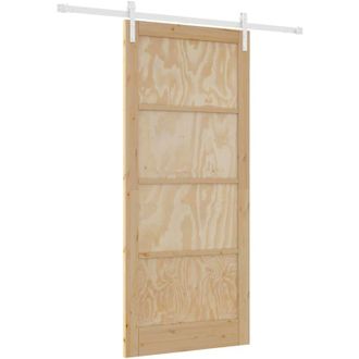 vidaXL Puerta Corredera Manual Natural Y Blanco 93 X 211 Cm Vidaxl