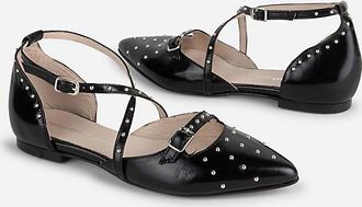 Intentionally blank Crowd Studded Crisscross Flats