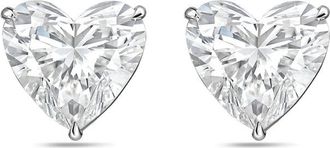 Diana M. Jewels 14Kt White Gold 9.00 cts Lab Grown Heart shaped Diamond Studs