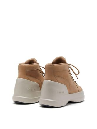 Moon Boot Mens Luna Trek Mid Nubuck Boots Beige Shoes >