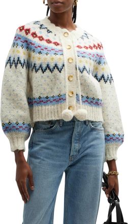 The Great. Ice Rink Cardigan In Beige