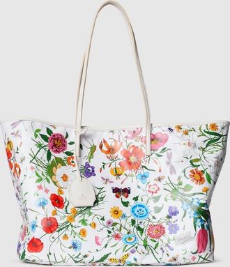 Gucci Tribeca Large Tote Bag, White, Fabric